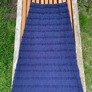 Navy Lace Maxi Skirt
